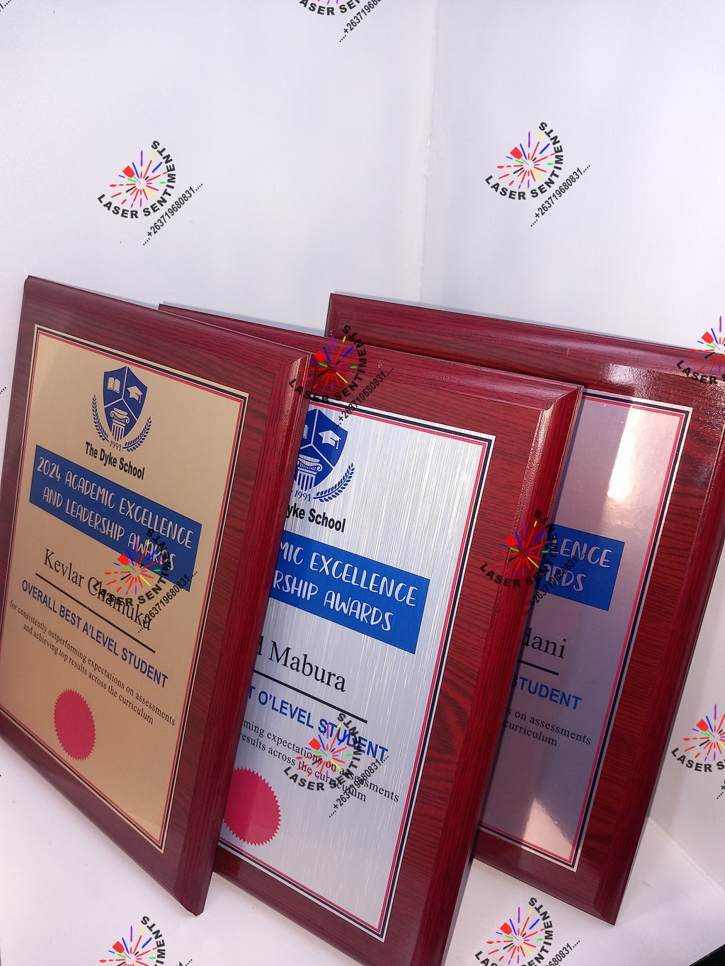 CWP1 Mahogany Wood Shield Plaque