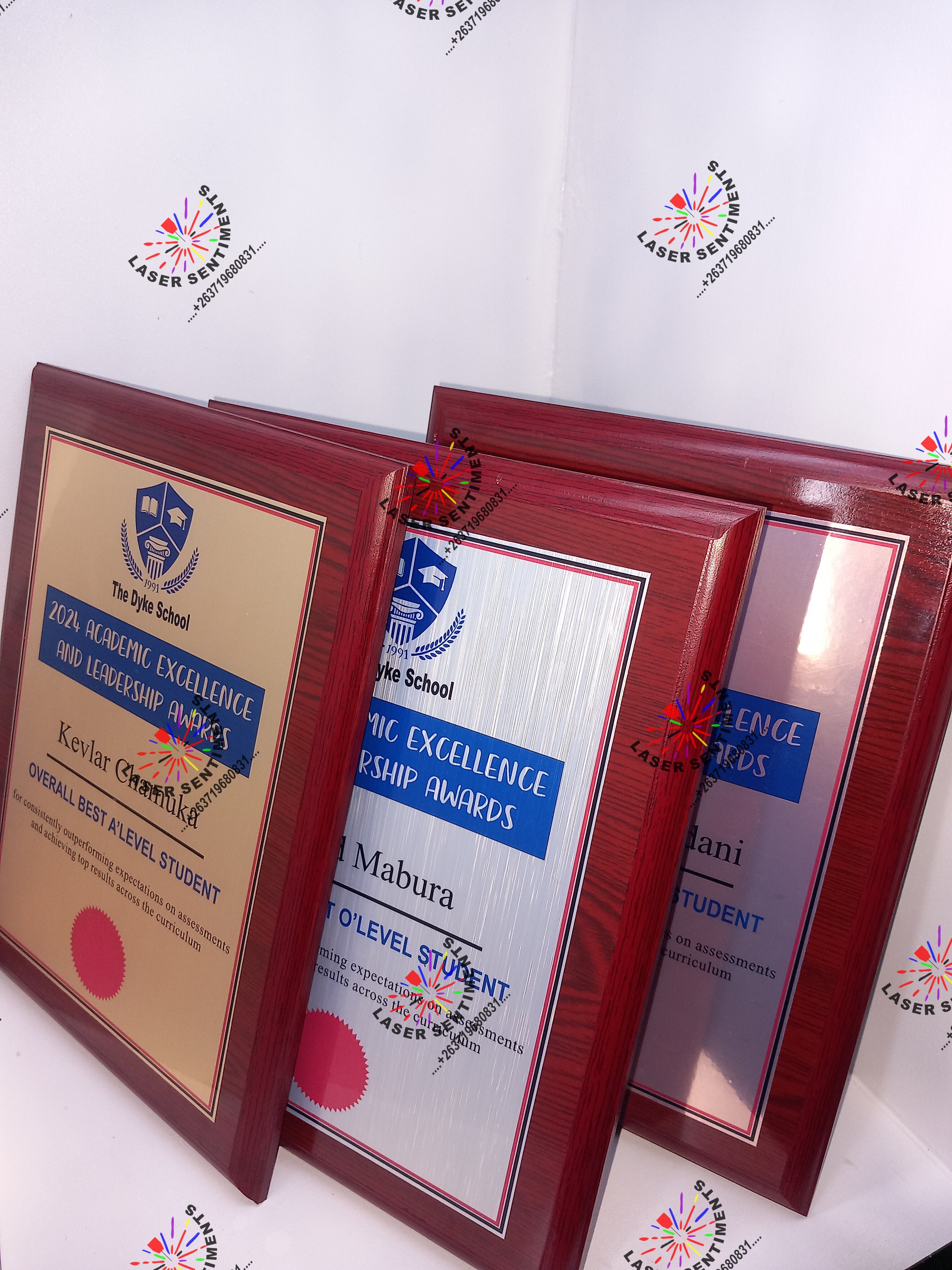 CWP1 Mahogany Wood Shield Plaque