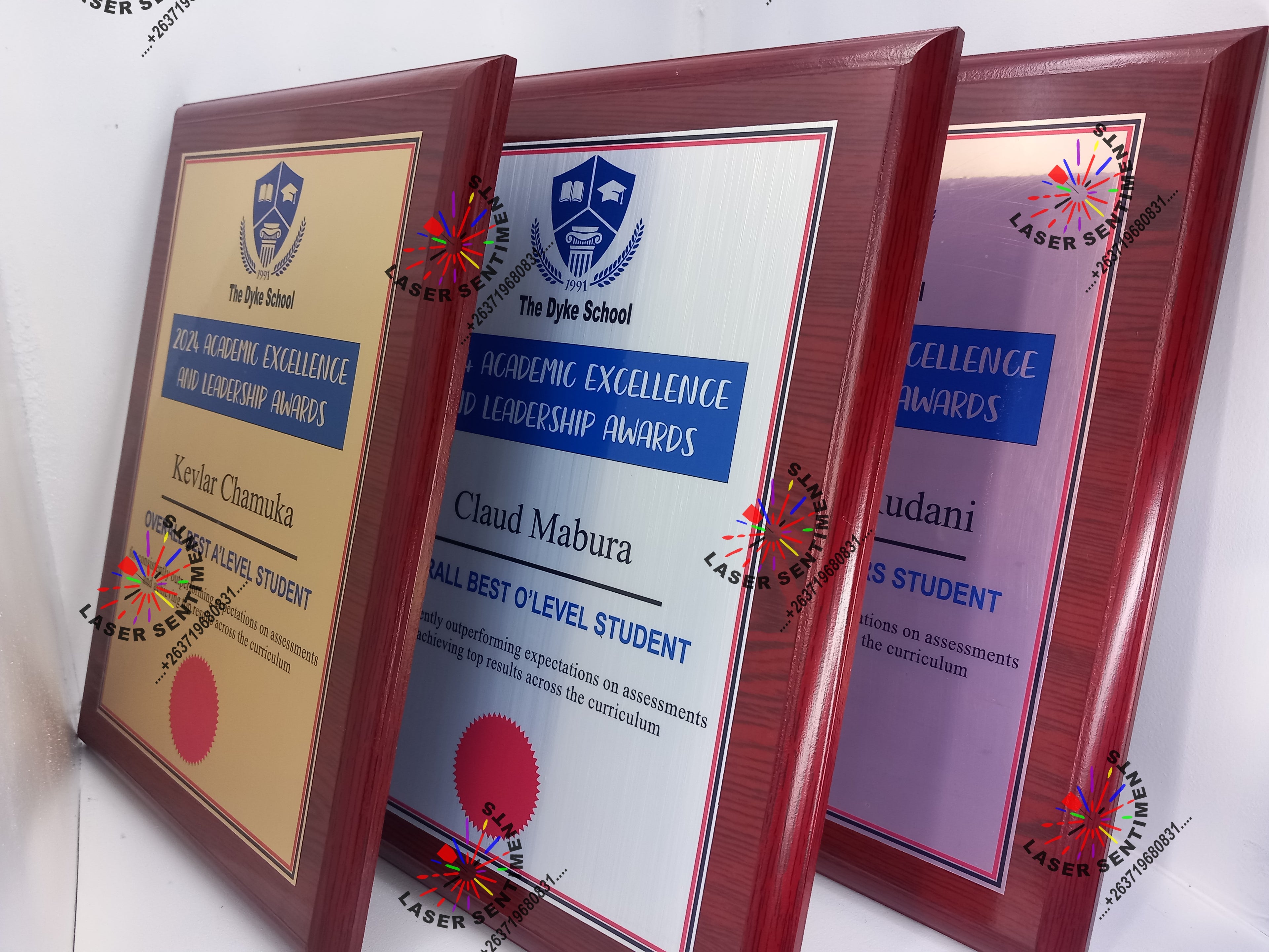 CWP1 Mahogany Wood Shield Plaque