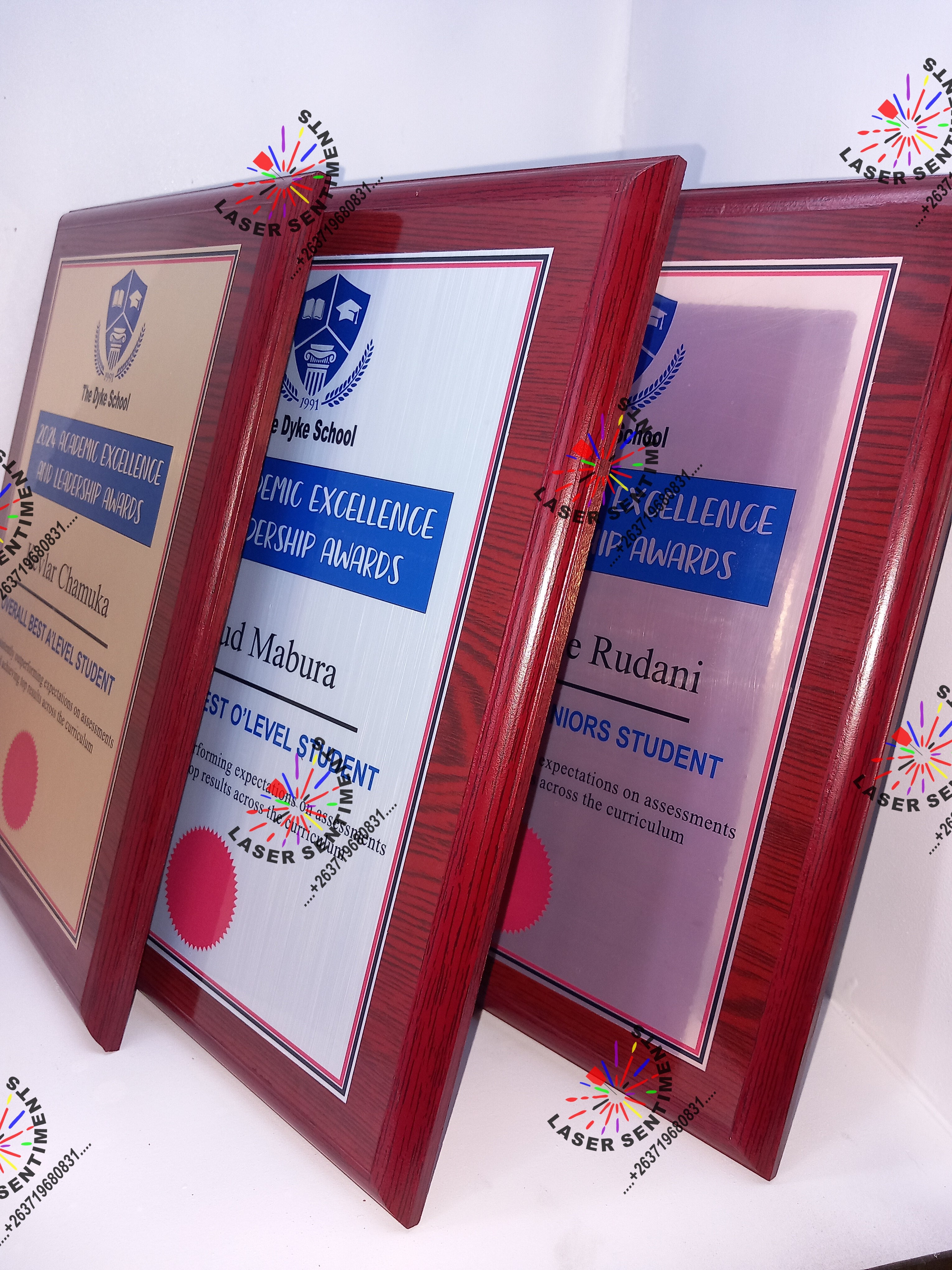 CWP1 Mahogany Wood Shield Plaque