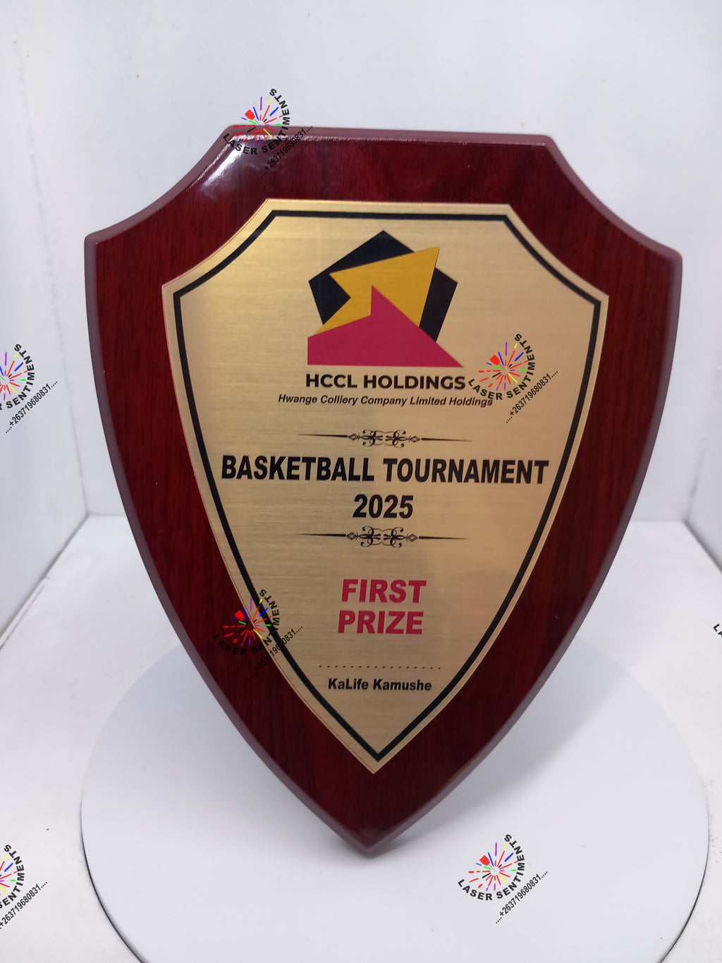 WSC1 POINTED SHIELD WOOD PLAQUE