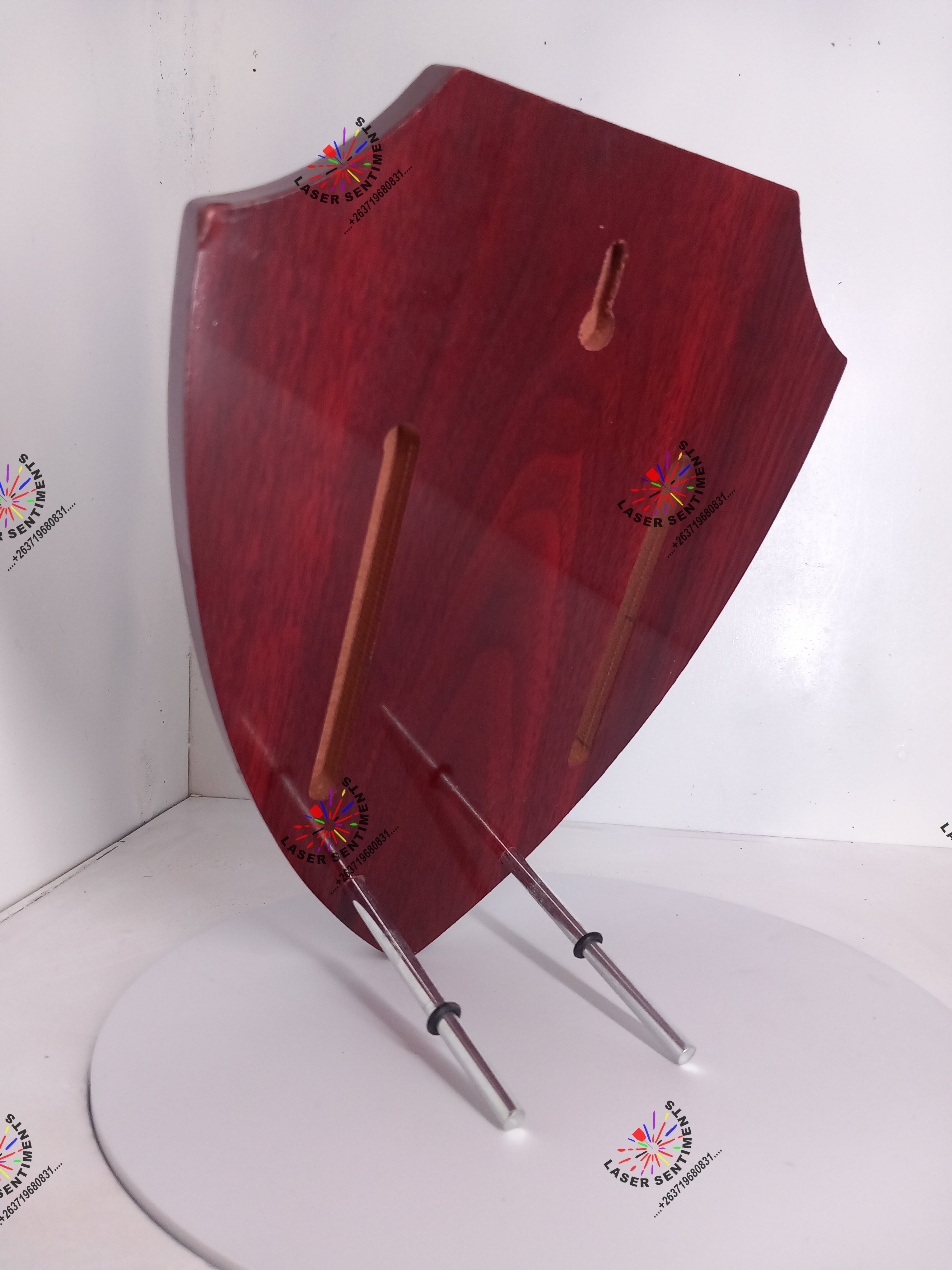 WSC1 POINTED SHIELD WOOD PLAQUE