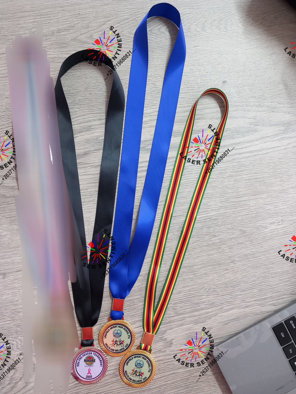 Medal Stainless Steel Branded Zimbabwe Colours Plain Colours