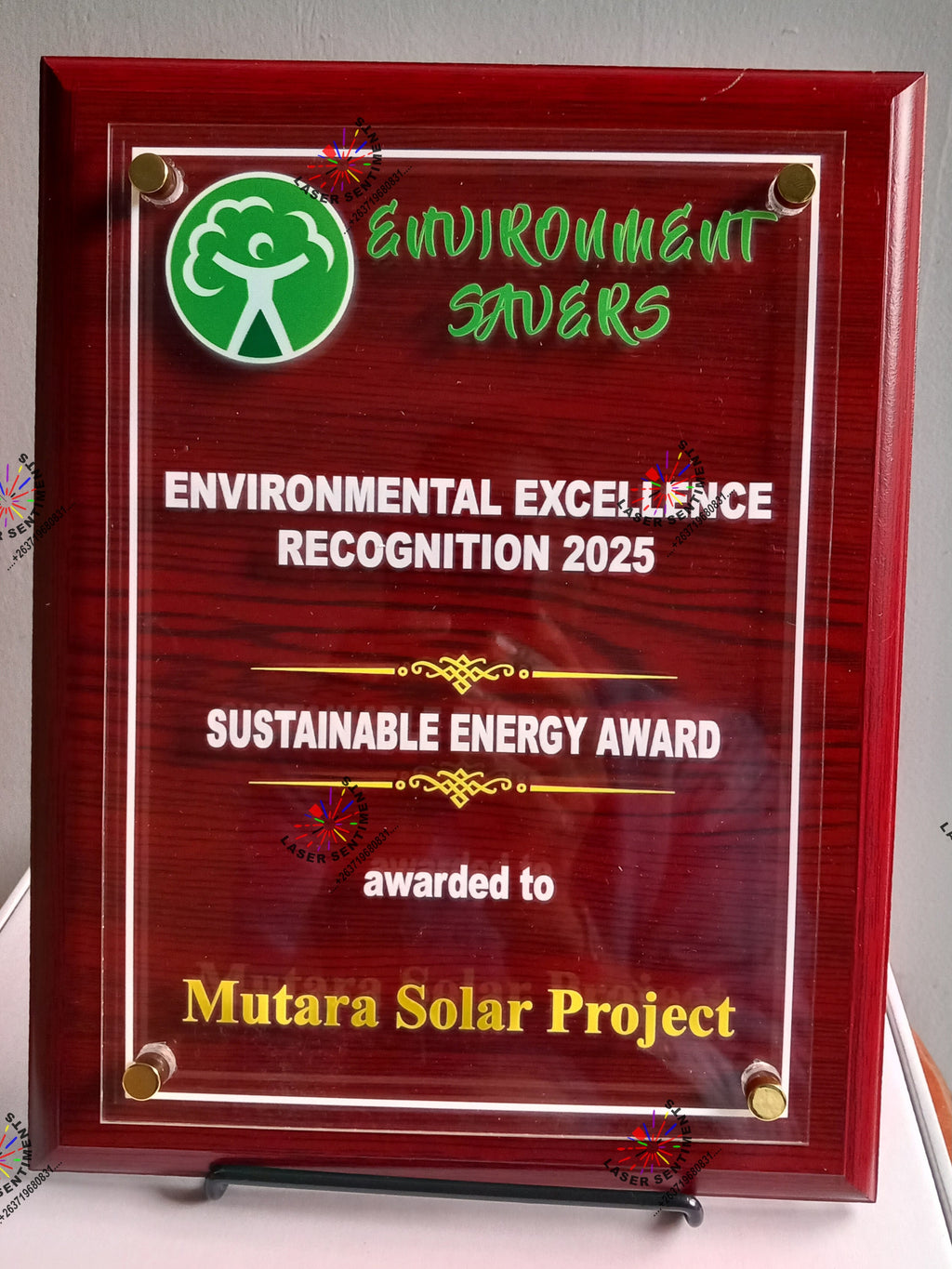 EAP1 ELEVATED ENGRAVED ACRYLIC GLASS SHIELD PLAQUE