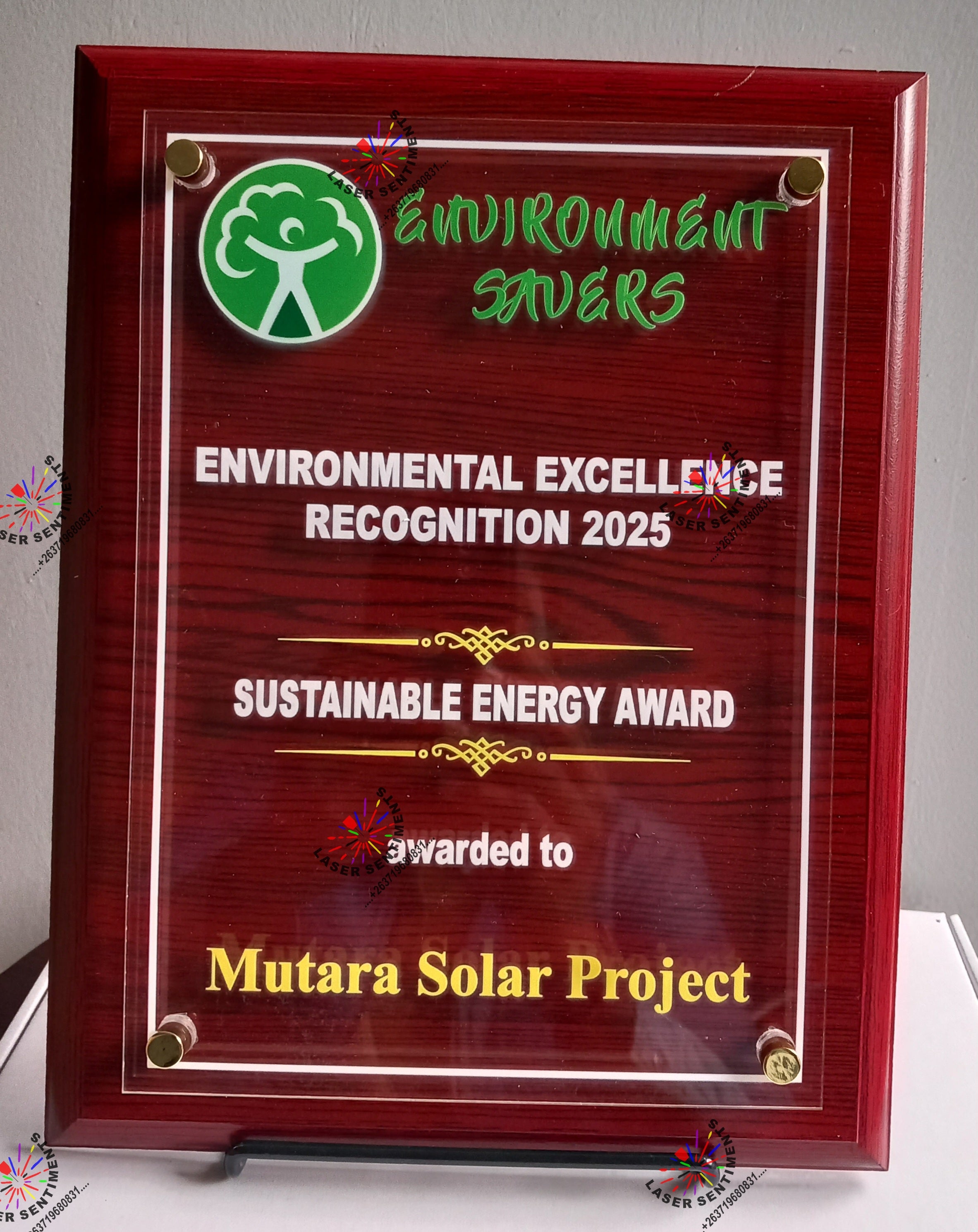 EAP1 ELEVATED ENGRAVED ACRYLIC GLASS SHIELD PLAQUE