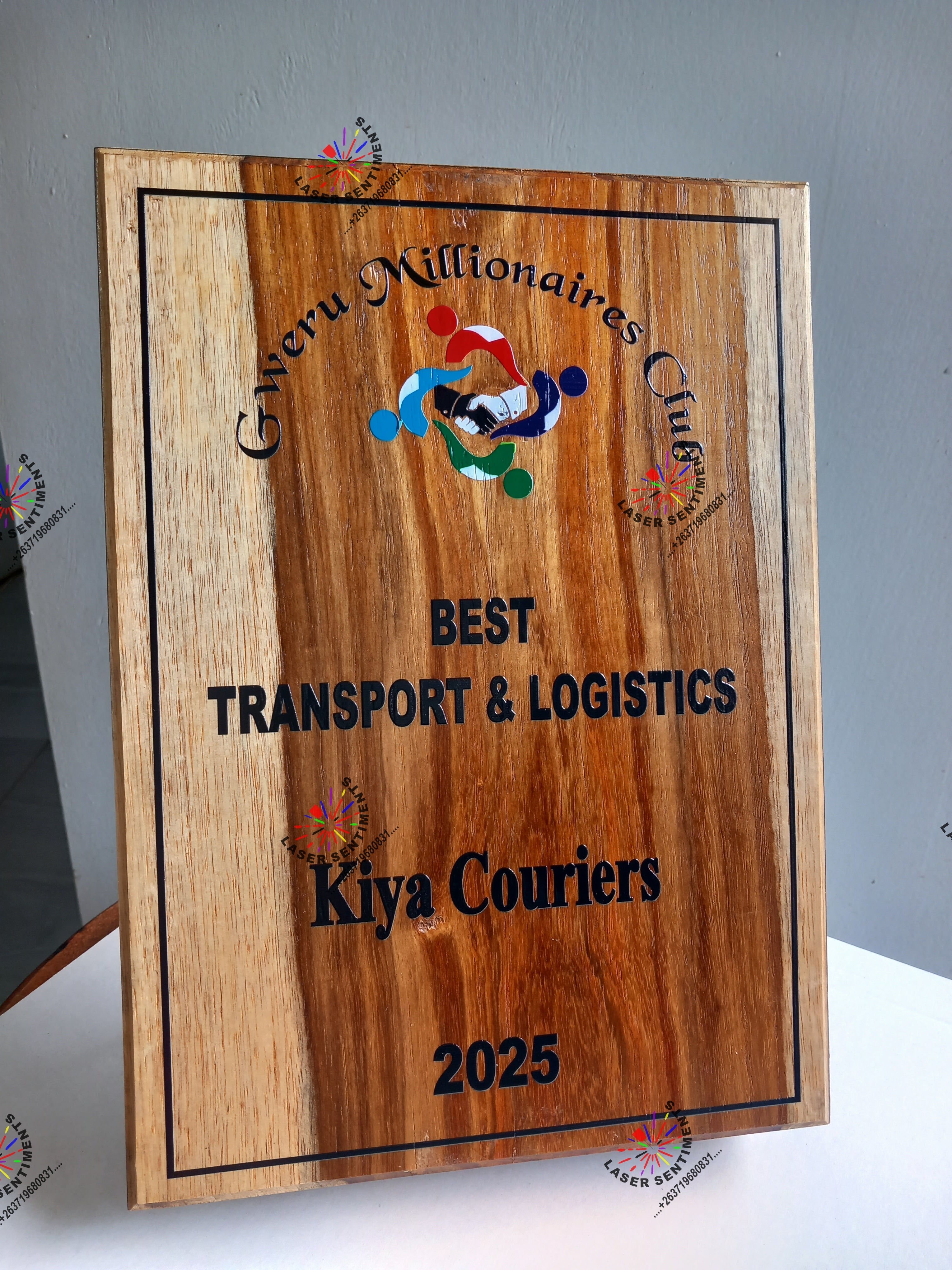 TWA1 Solid Thick Teak Wood Award Plaque