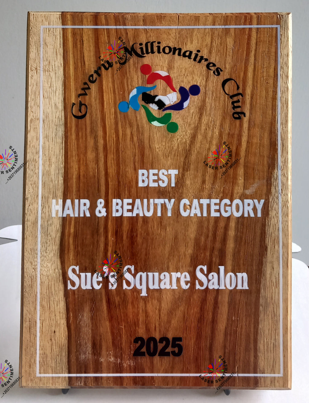 TWA1 Solid Thick Teak Wood Award Plaque