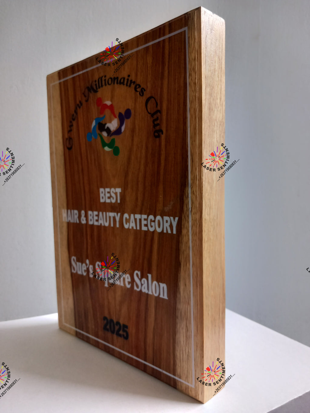 TWA1 Solid Thick Teak Wood Award Plaque