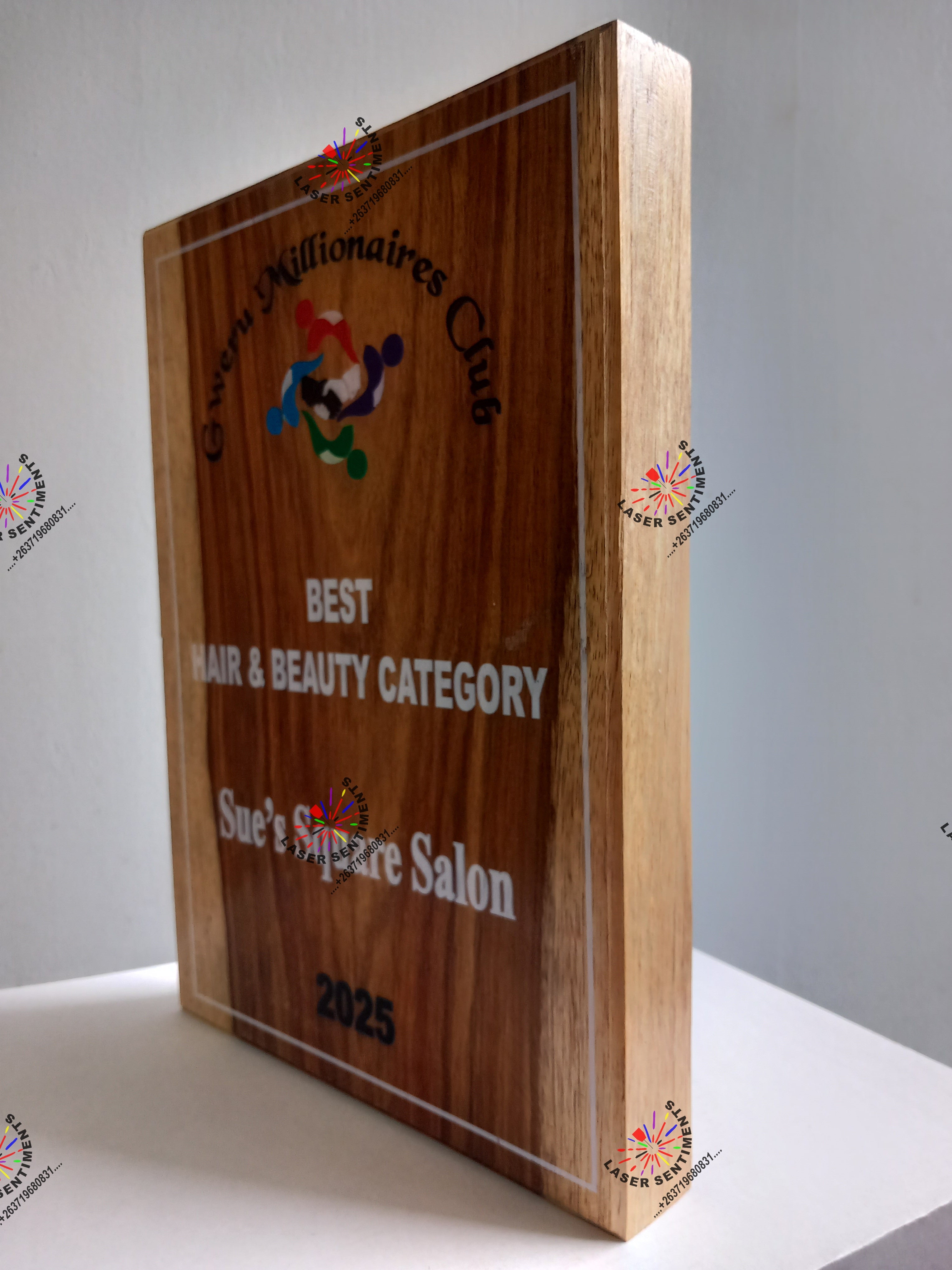 TWA1 Solid Thick Teak Wood Award Plaque