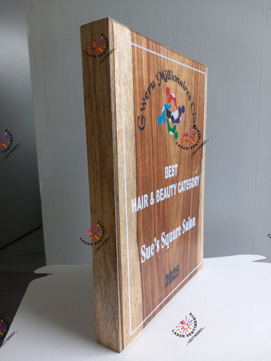 TWA1 Solid Thick Teak Wood Award Plaque