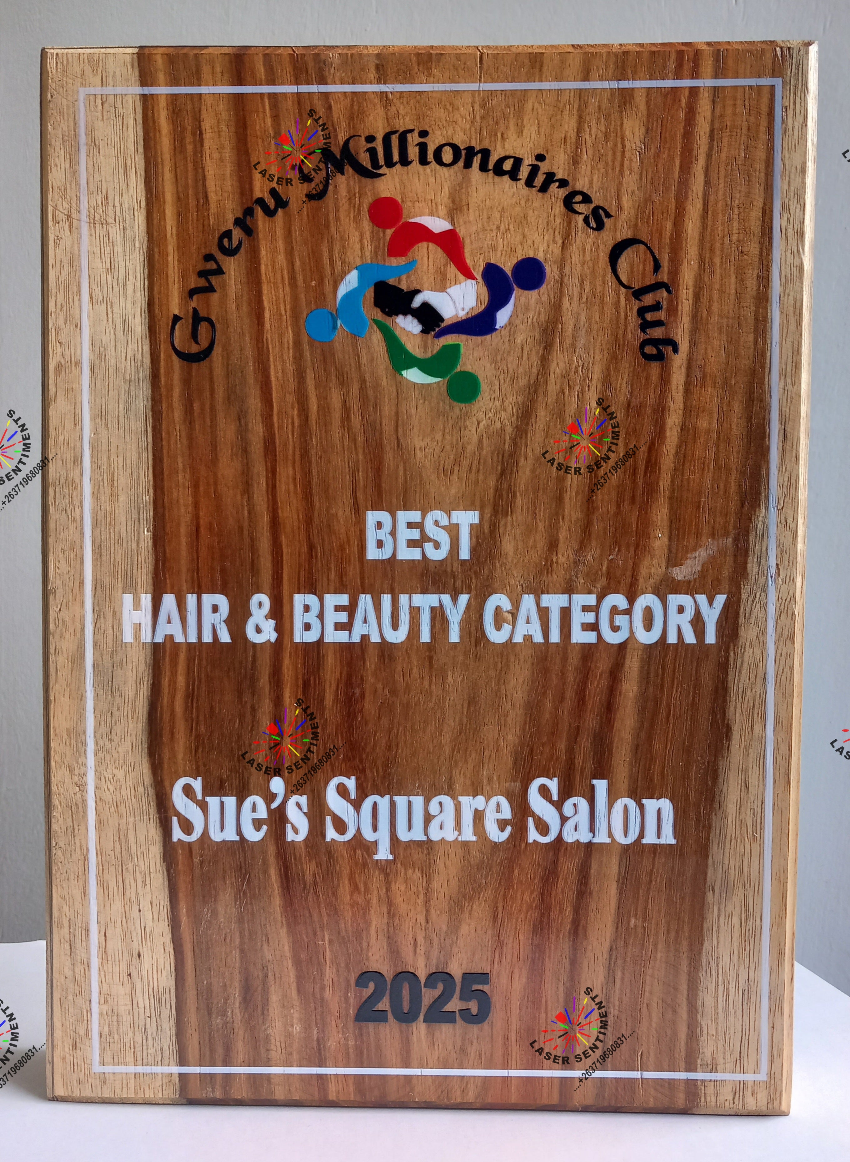 TWA1 Solid Thick Teak Wood Award Plaque